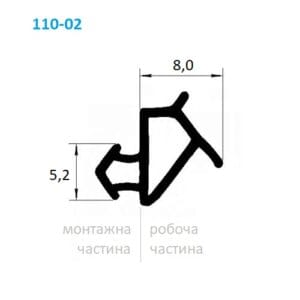 Схема ущільнювача притвора Slamander pro чорний, сірий ТПЕ