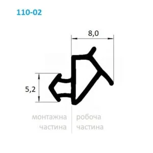 Схема ущільнювача притвора Slamander pro чорний, сірий ТПЕ