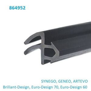 Оригинальный двухлепестковый черный уплотнитель Rehau 864952 EPDM для пластиковых окон