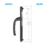 Ручка дверная нажимная AK031 на планке 85мм