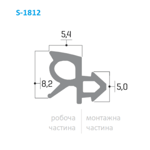 Схема ущільнювача склопакету Rehau каучук чорний EPDM