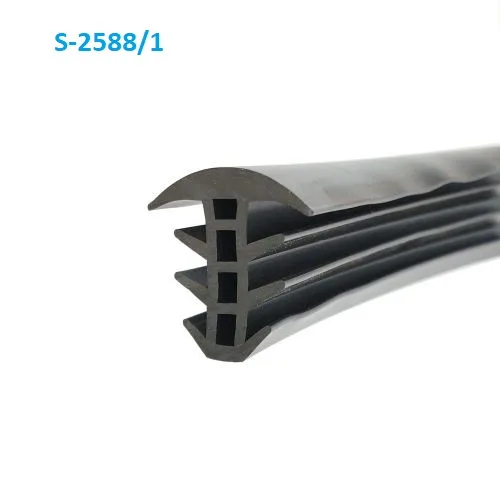 Т-подібний EPDM ущільнювач Sanok Rubber S-2588/1 для сонячних панелей, чорний, з монтажною ніжкою у формі гарпуна