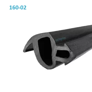 Уплотнитель притвора 160-02 для окон Koemmerling, серый и черный цвет, комбинированная форма камера-лепесток