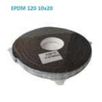 Самоклеючий ущільнювач EPDM 120 (10х20 мм), чорна мікропориста каучукова стрічка Alenor (рулон 5 м)