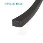 Самоклеящийся уплотнитель EPDM 120 (10х15 мм), черный микропористый каучук в рулонах по 5 м
