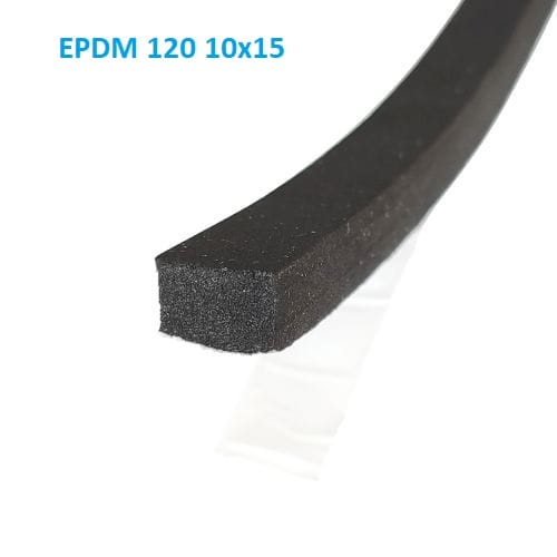 Самоклеючий мікропористий ущільнювач EPDM 120 10х15 мм чорний в рулоні 5 метрів