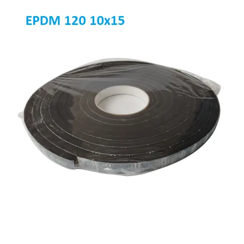 Самоклеящийся микропористый уплотнитель EPDM 120 10х15 мм черный в рулоне 5 метров