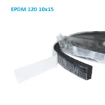 Самоклеящийся уплотнитель EPDM 120 (10х15 мм), черный микропористый каучук в рулонах по 5 м