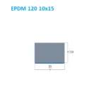 Самоклеящийся уплотнитель EPDM 120 (10х15 мм), черный микропористый каучук в рулонах по 5 м