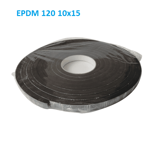 Самоклеючий мікропористий ущільнювач EPDM 120 10х15 мм чорний в рулоні 5 метрів
