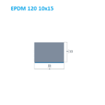Самоклеючий ущільнювач EPDM 120 (10х15 мм), чорний мікропористий каучук в рулонах по 5 м